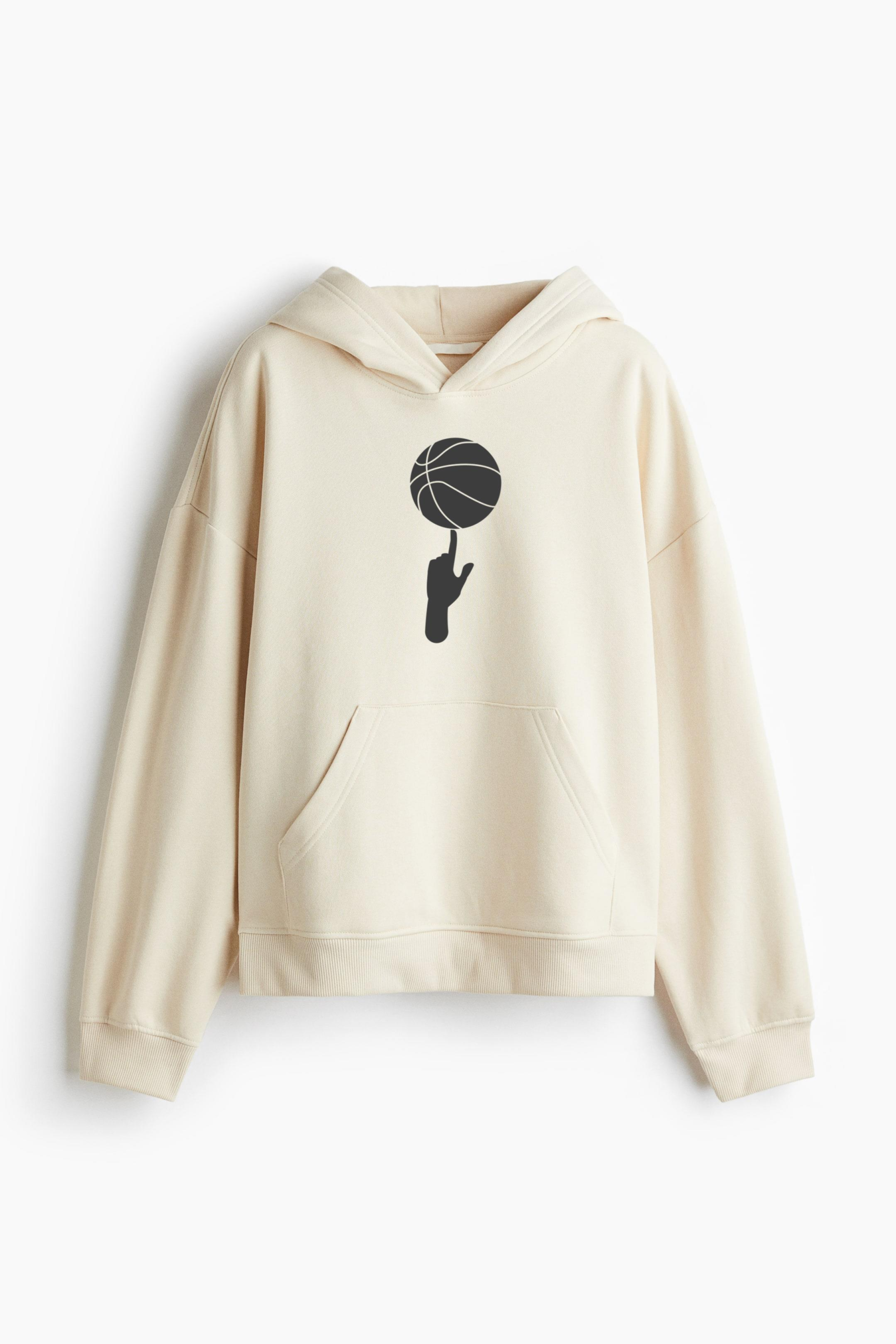 Basketball Spin Cut Out Loose-Fit Printed Hoodie - Image 3