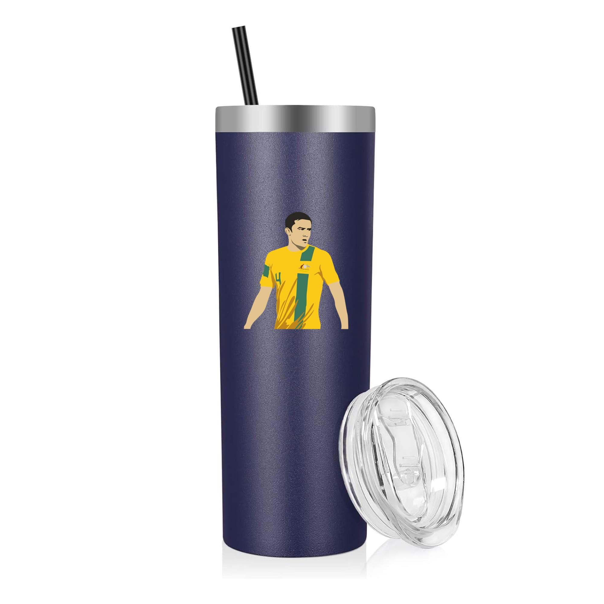 Tim Cahill Cartoon Soccer Sports Graphic PNG 20oz Stainless Steel Tumbler