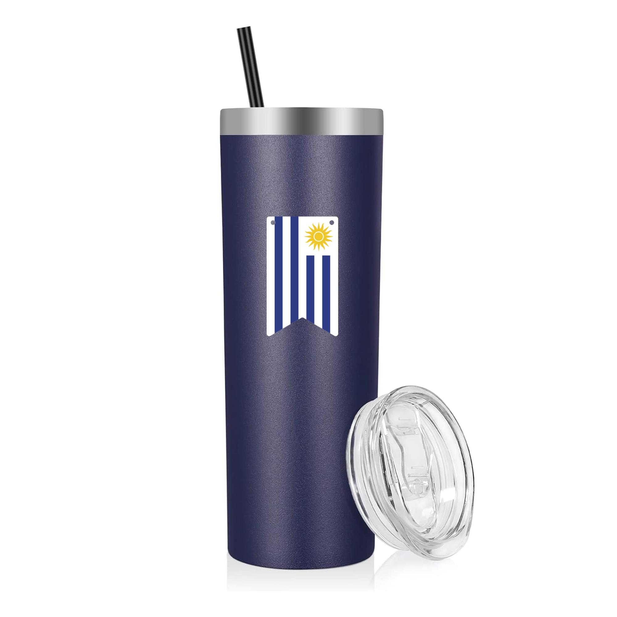 Uruguay Flag Inspired Pennant Soccer National Flag Pennant 20oz Stainless Steel Tumbler